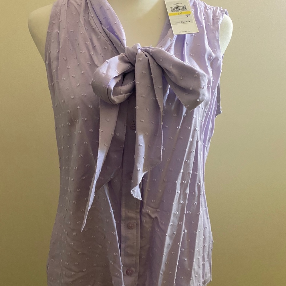CALVIN KLEIN OPA Purple Sleeveless Button Up